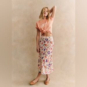 Sezane Sandy Floral Midi Skirt
